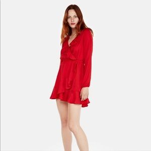 Express Red Elastic Waist Dress